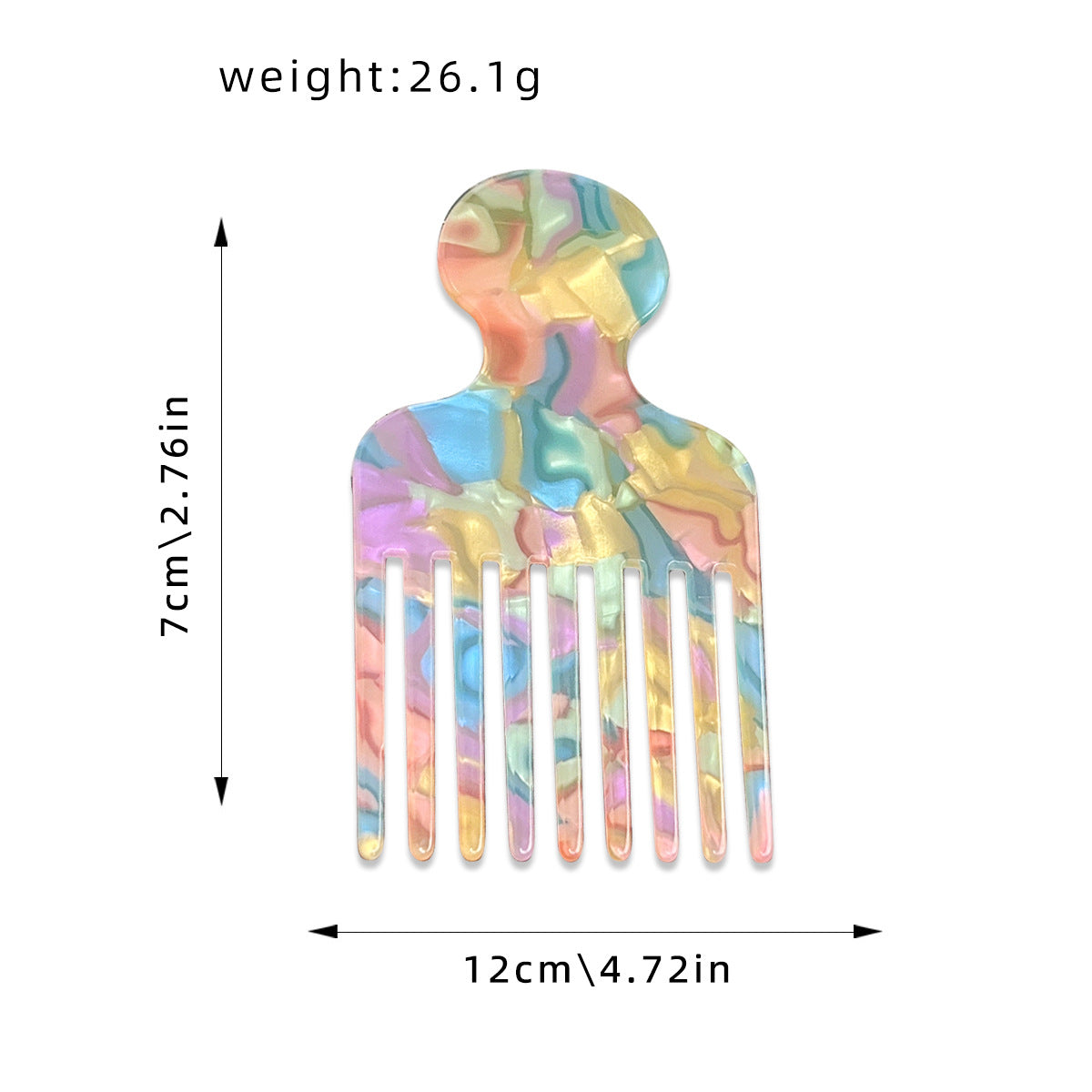 European and American acetic acid hair comb fine teeth hair comb fashion marble pattern plate anti-static women's hair comb high sense cross-border