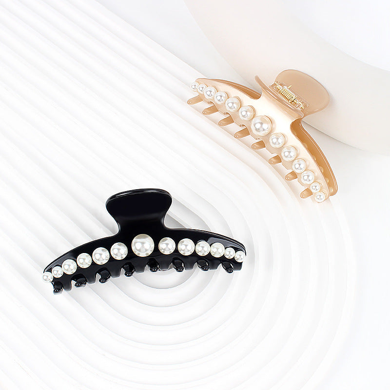 Alexander, the same Yuehua large pearl shark clip 10.8cm acetic acid full tie back head grab clip hairpin