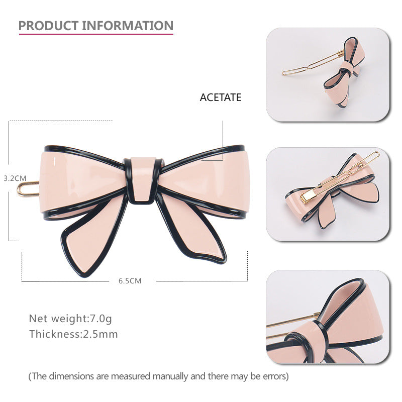 New Alexander Same Classic Diana Series Side Clip Bangs Clip Acetate Bow Side Broken Hairpin