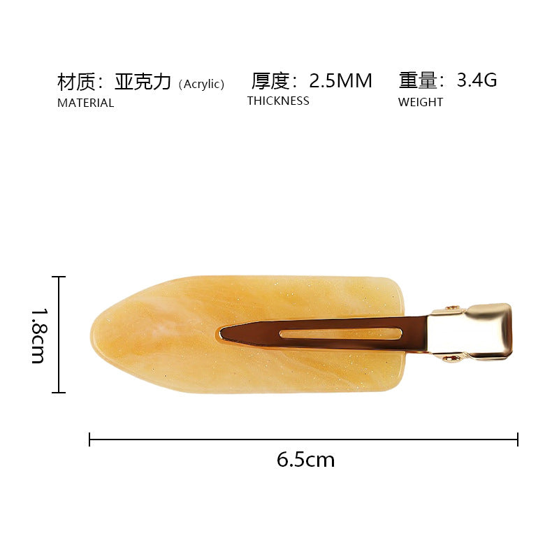 Summer explosion color seamless clip ins wind sweet and cute hairpin side duck bill clip acrylic bangs hairpin