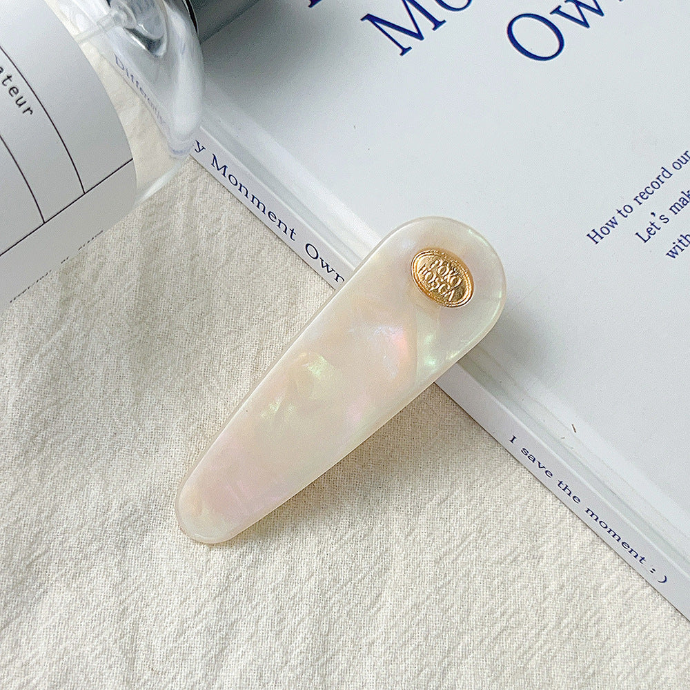 Water Droplet Metal Badge Hair Clip
