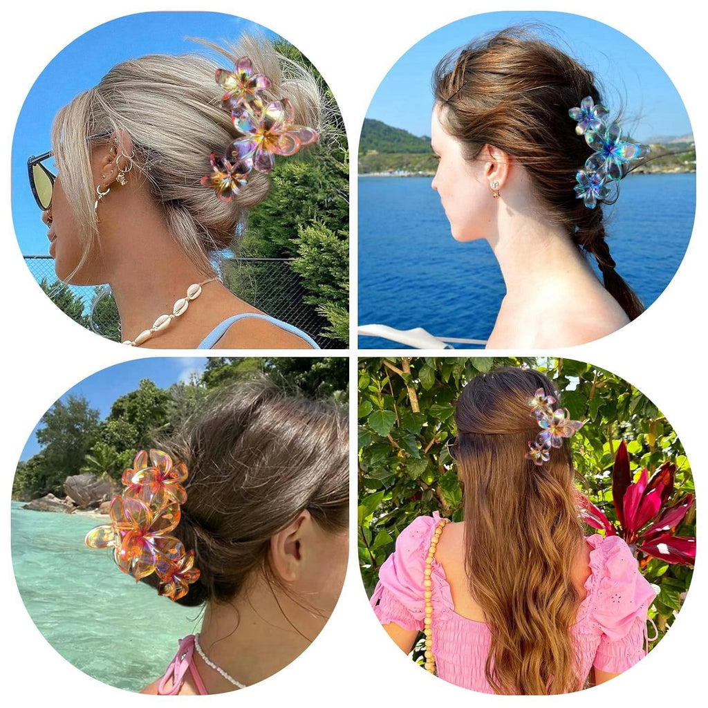 matte flower grab hair claw