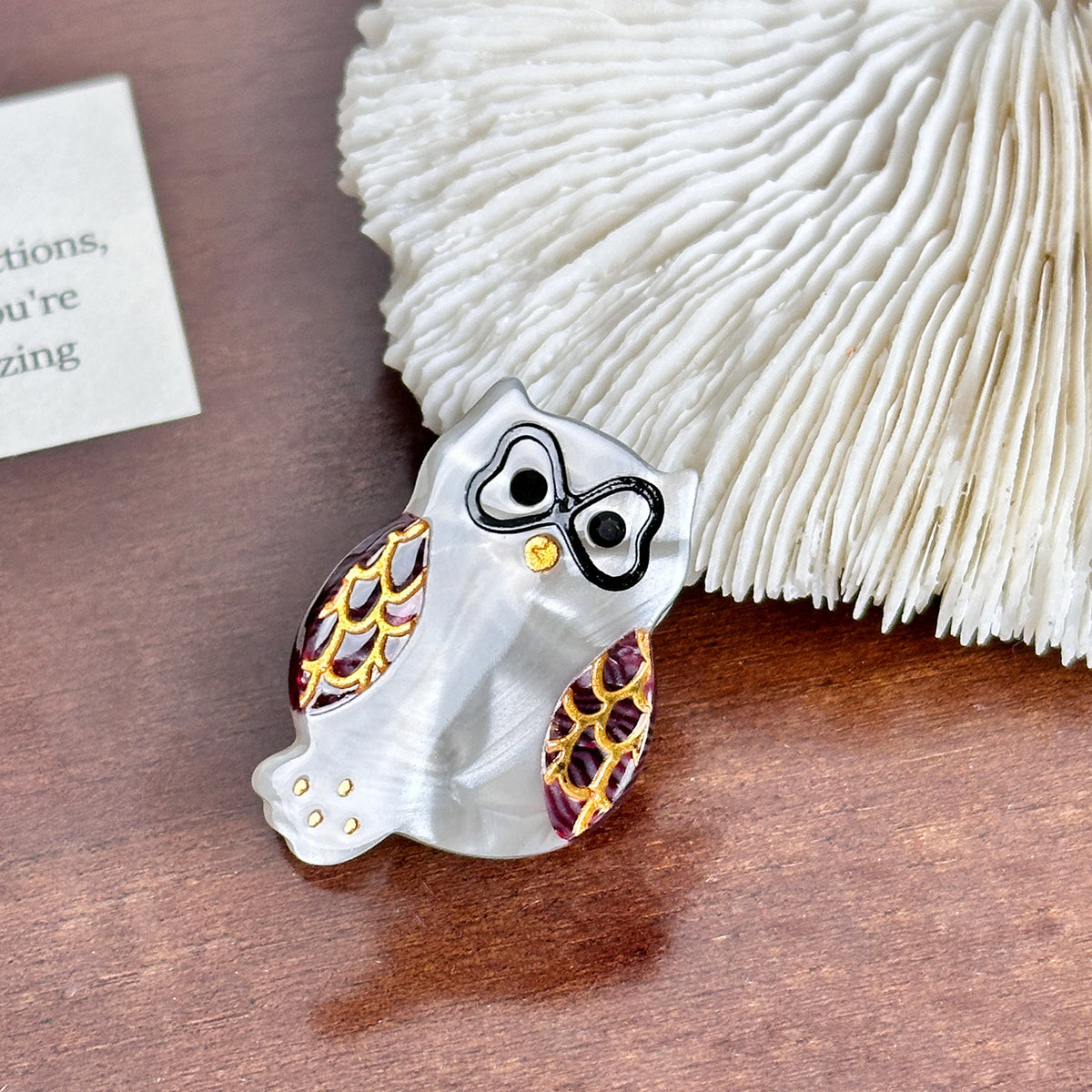 mini owl hair claw