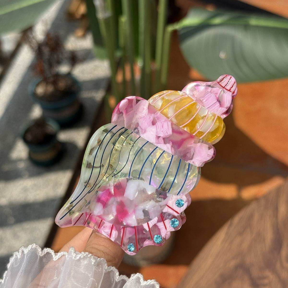 strawberry heart  hair claw