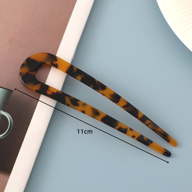 New hair accessories women's simple disc hair temperament acrylic acetate plate hairpin back head ball head U-shaped hairpin