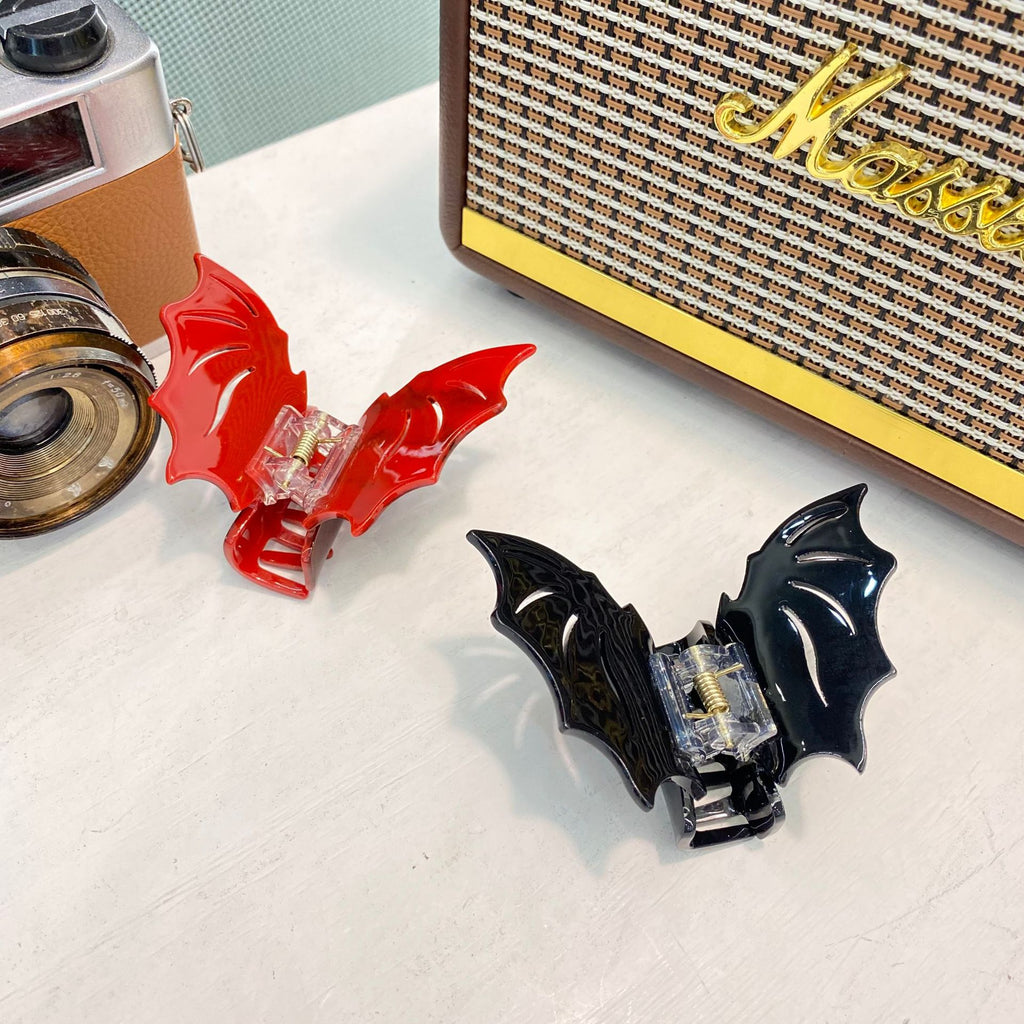halloween hair claw - pumpkin, bat, ghost, and skull designs