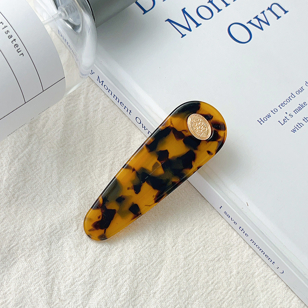 Water Droplet Metal Badge Hair Clip