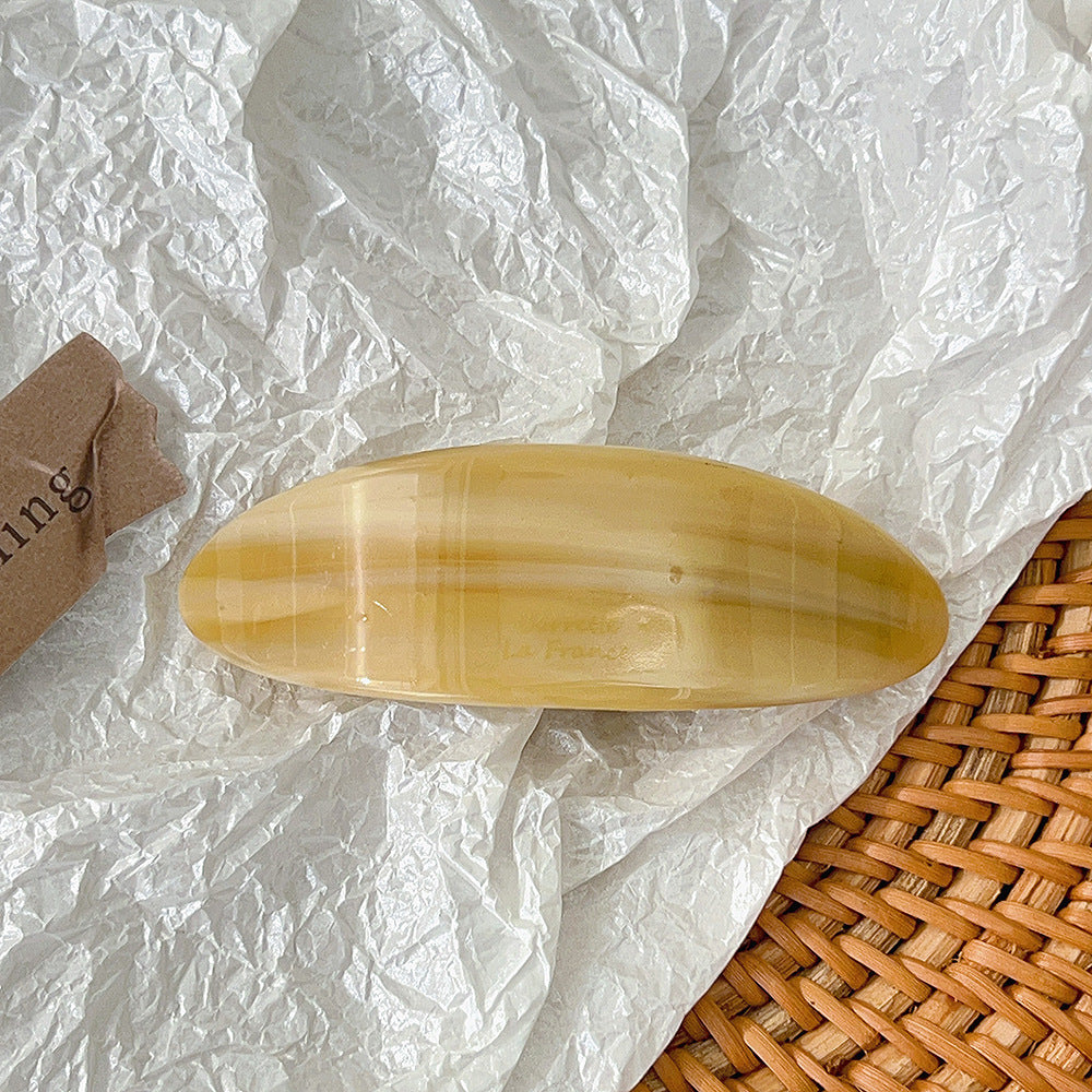 Korean-style acetate spring clip oval-shaped fringe hair claw
