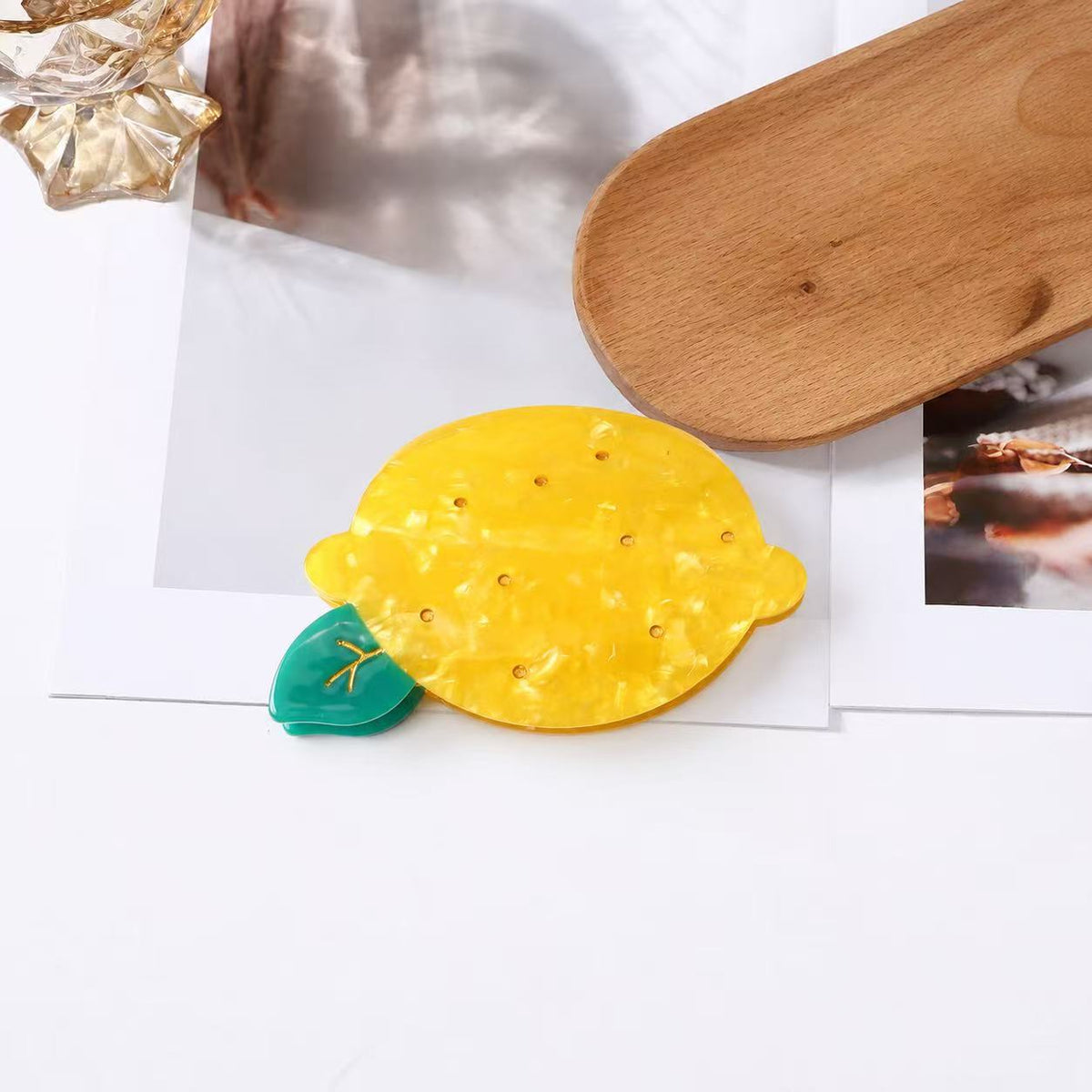 lemon fruit hair claw