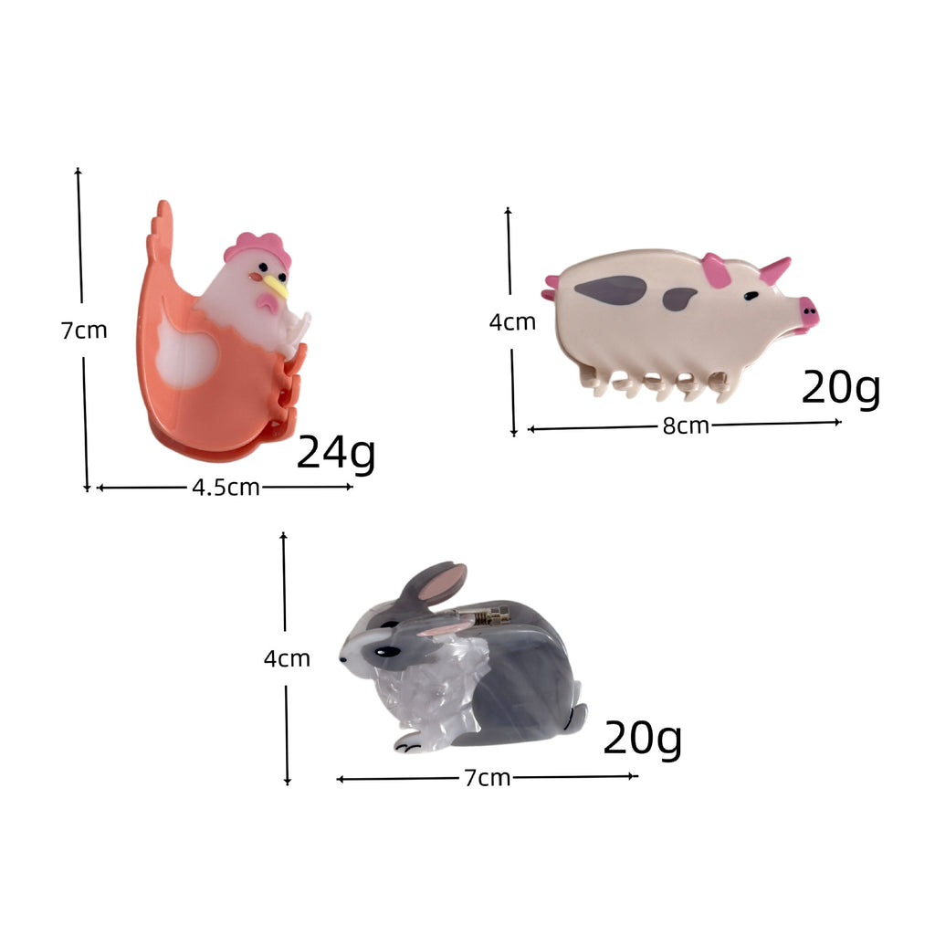 piggy chick rabbit hair claw