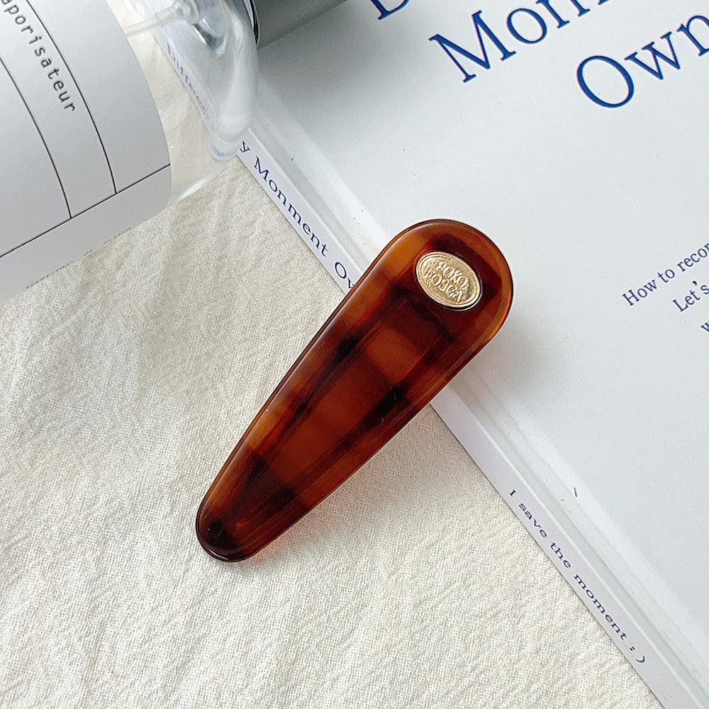 Water Droplet Metal Badge Hair Clip