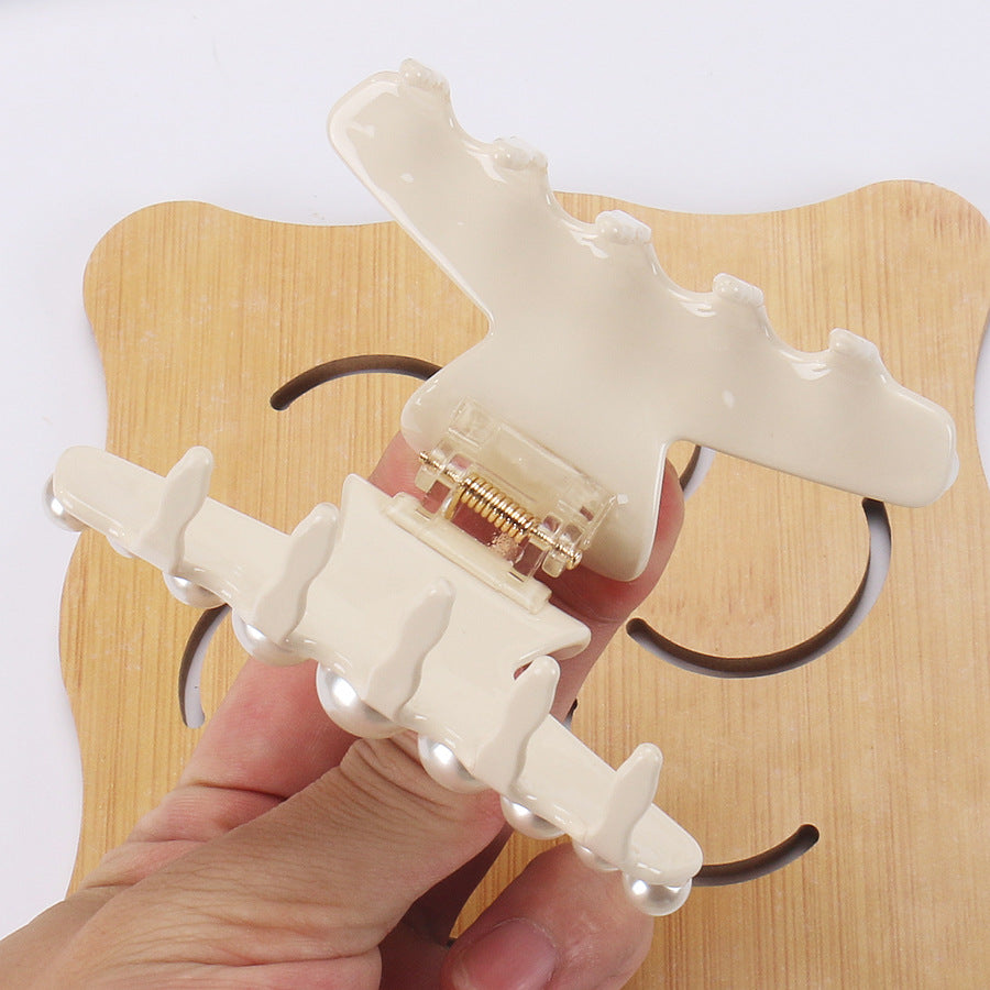 Alexander has the same hair grab, classic Yuehua series back head grab clip acetic acid, high-quality pearl shark clip