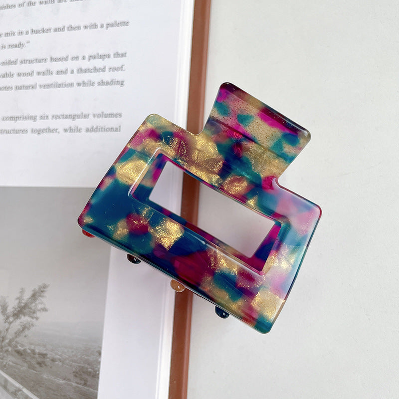 Small square hair claw