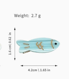 Ocean Dolly blue hanging fish Hair Claw