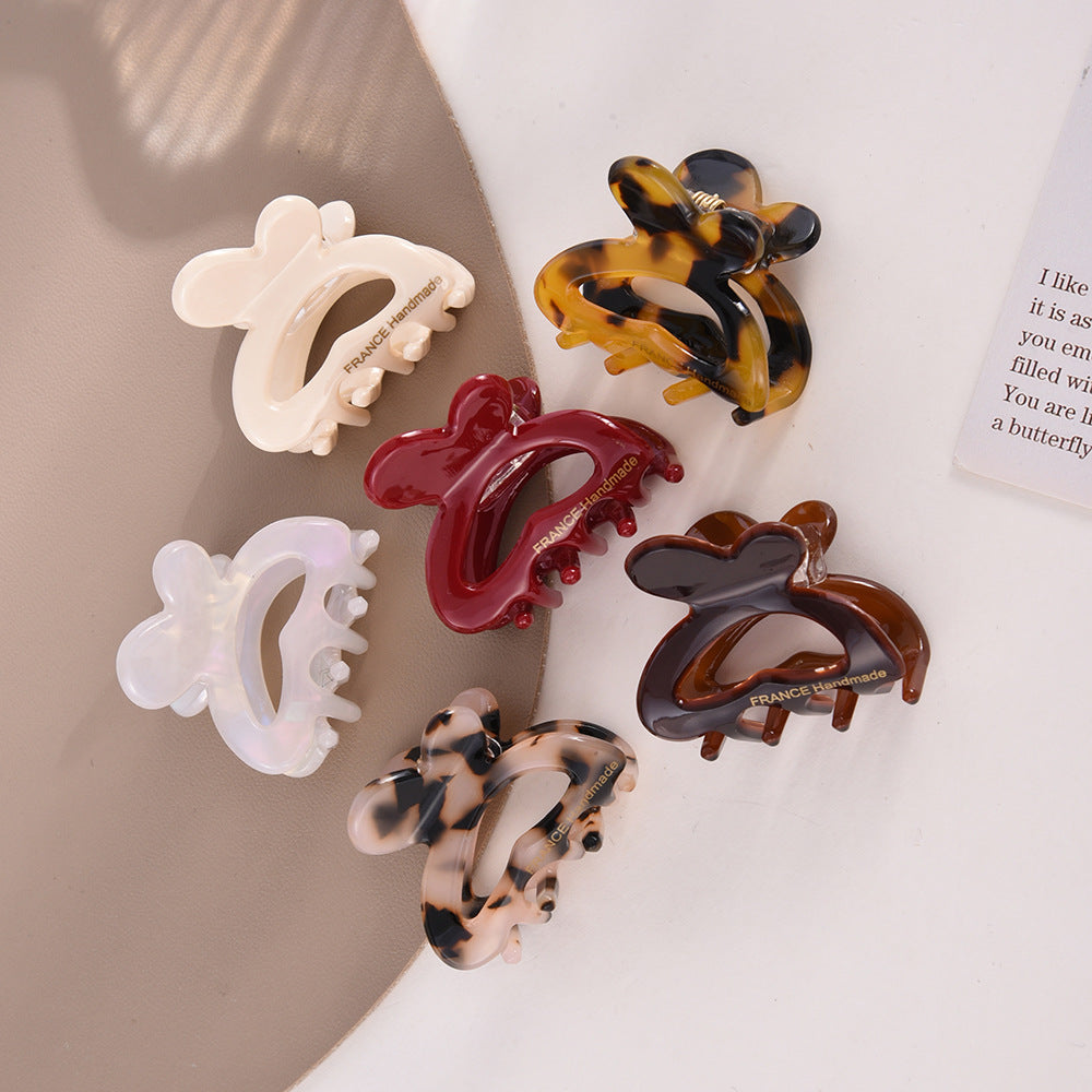 French acetic acid hairpin retro hollow tortoiseshell hair claw
