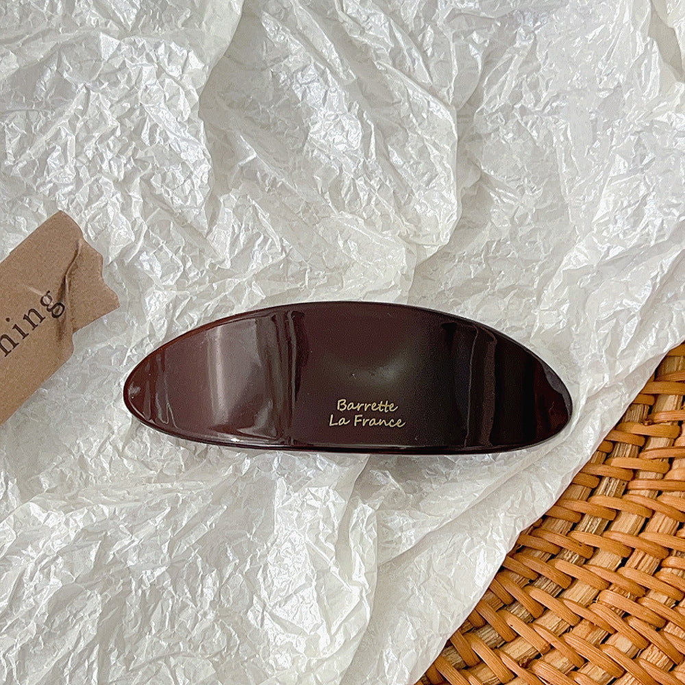 Korean-style acetate spring clip oval-shaped fringe hair claw
