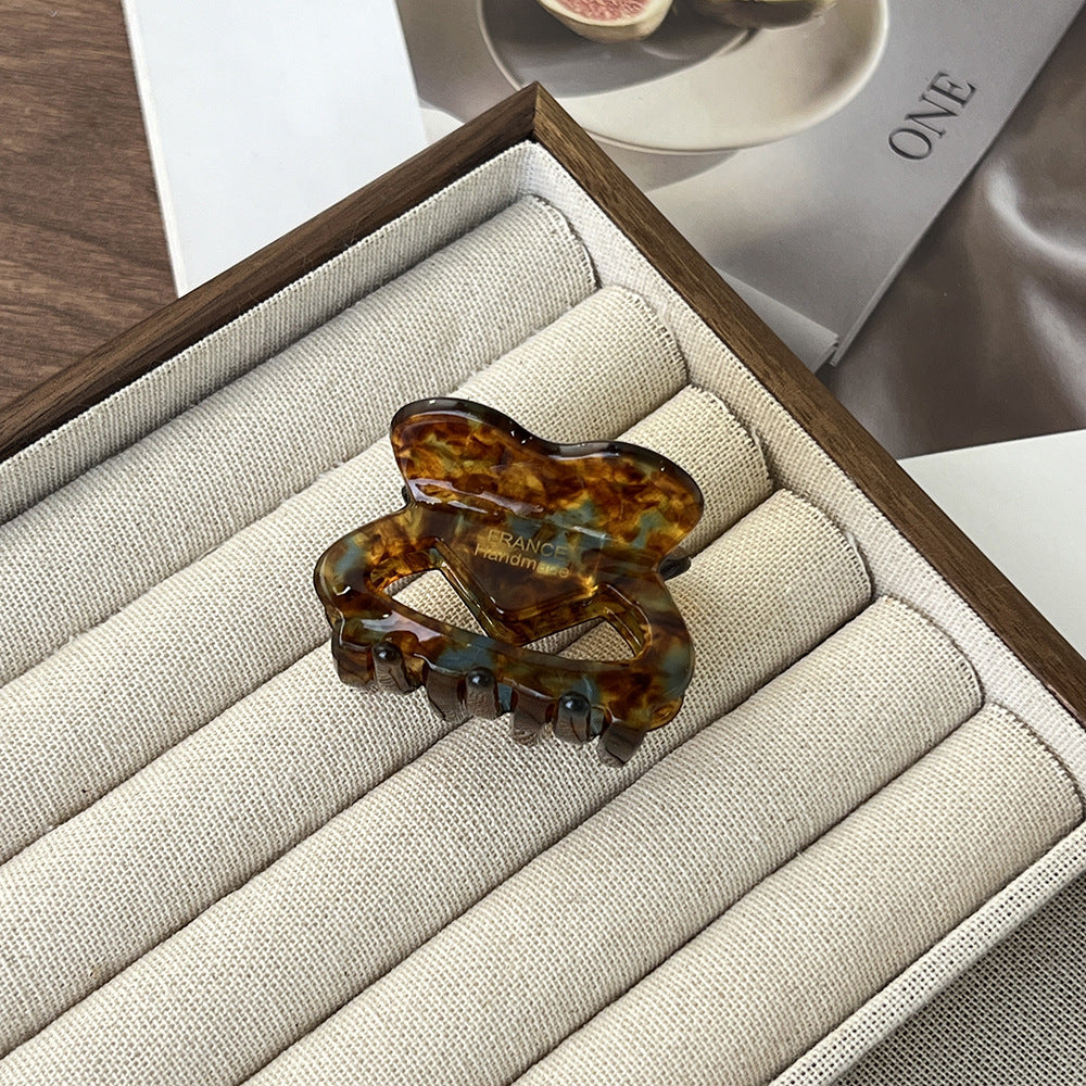 French acetic acid hairpin retro hollow tortoiseshell hair claw