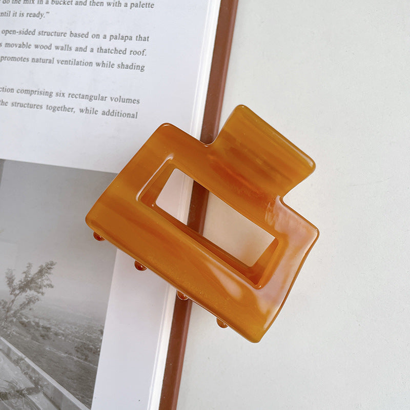 Small square hair claw