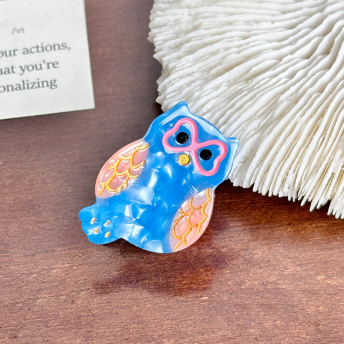 mini owl hair claw