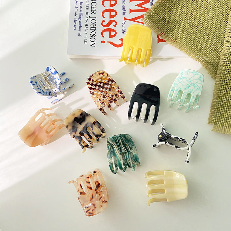European and American simple hairpin wholesale literary and retro temperament disc hair grab clip small acetic acid plate high ponytail hair accessories