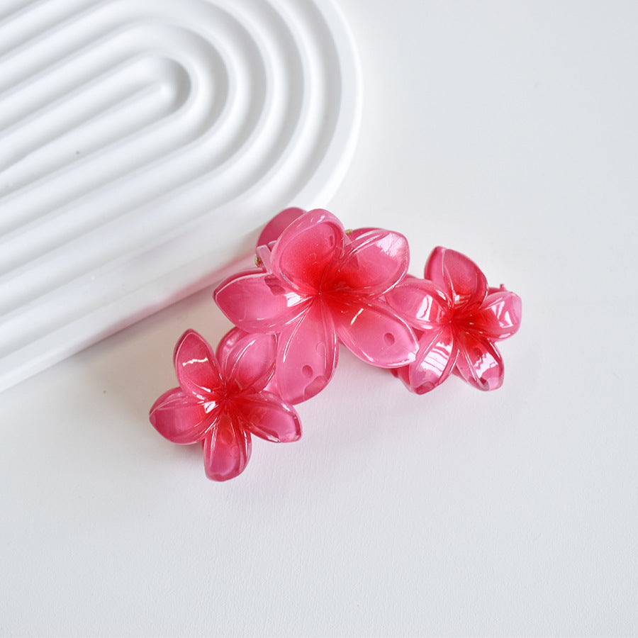 matte flower grab hair claw