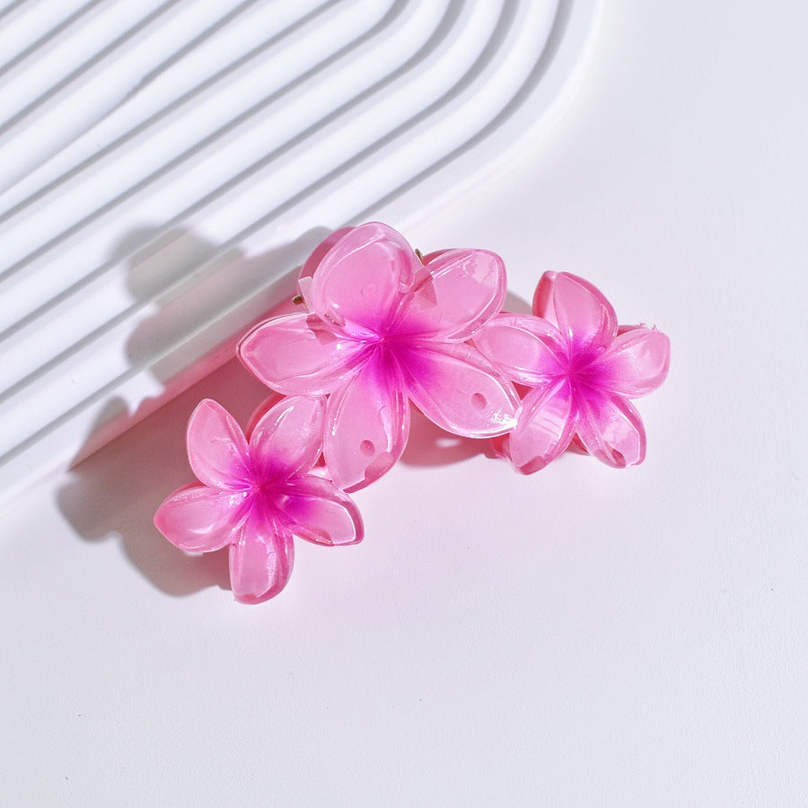 matte flower grab hair claw
