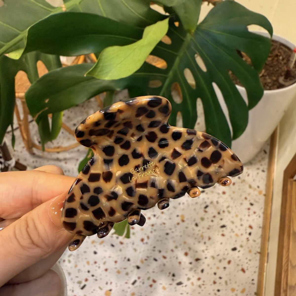 leopard print clothes hanger hair claw