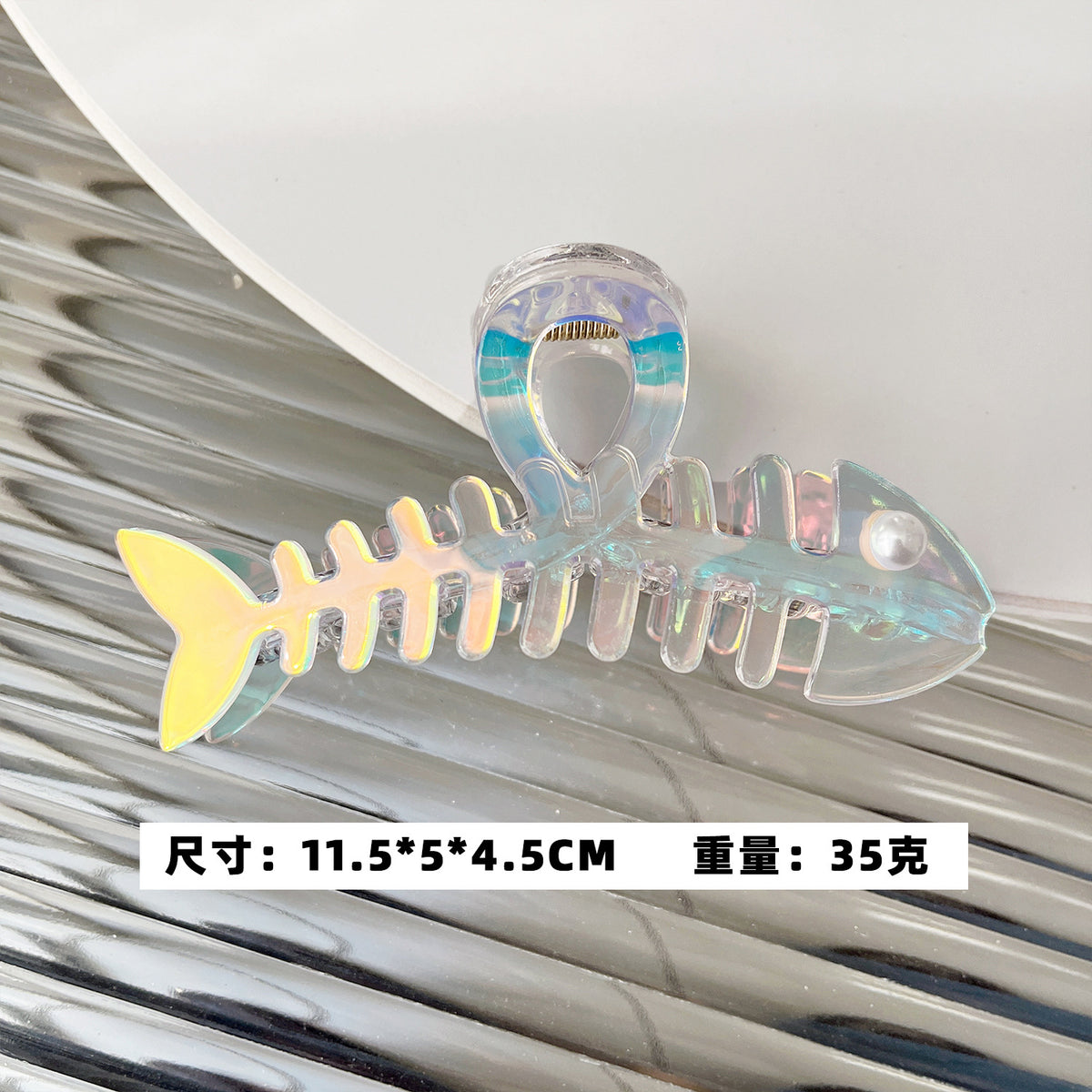 Original imitation acetic acid fish bone grab clip back of head ponytail disc hair creative exquisite shark clip cute princess head hair accessories