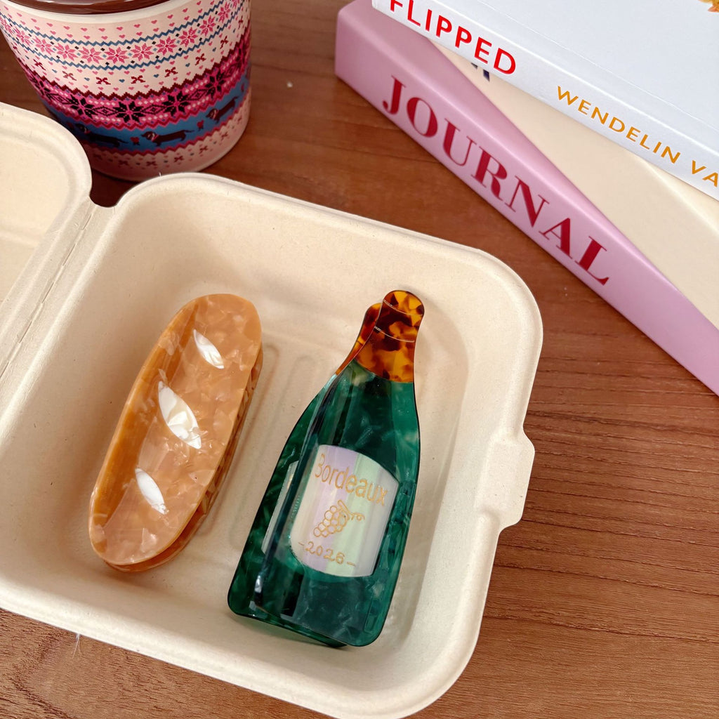 baguette wine bottle hair claw