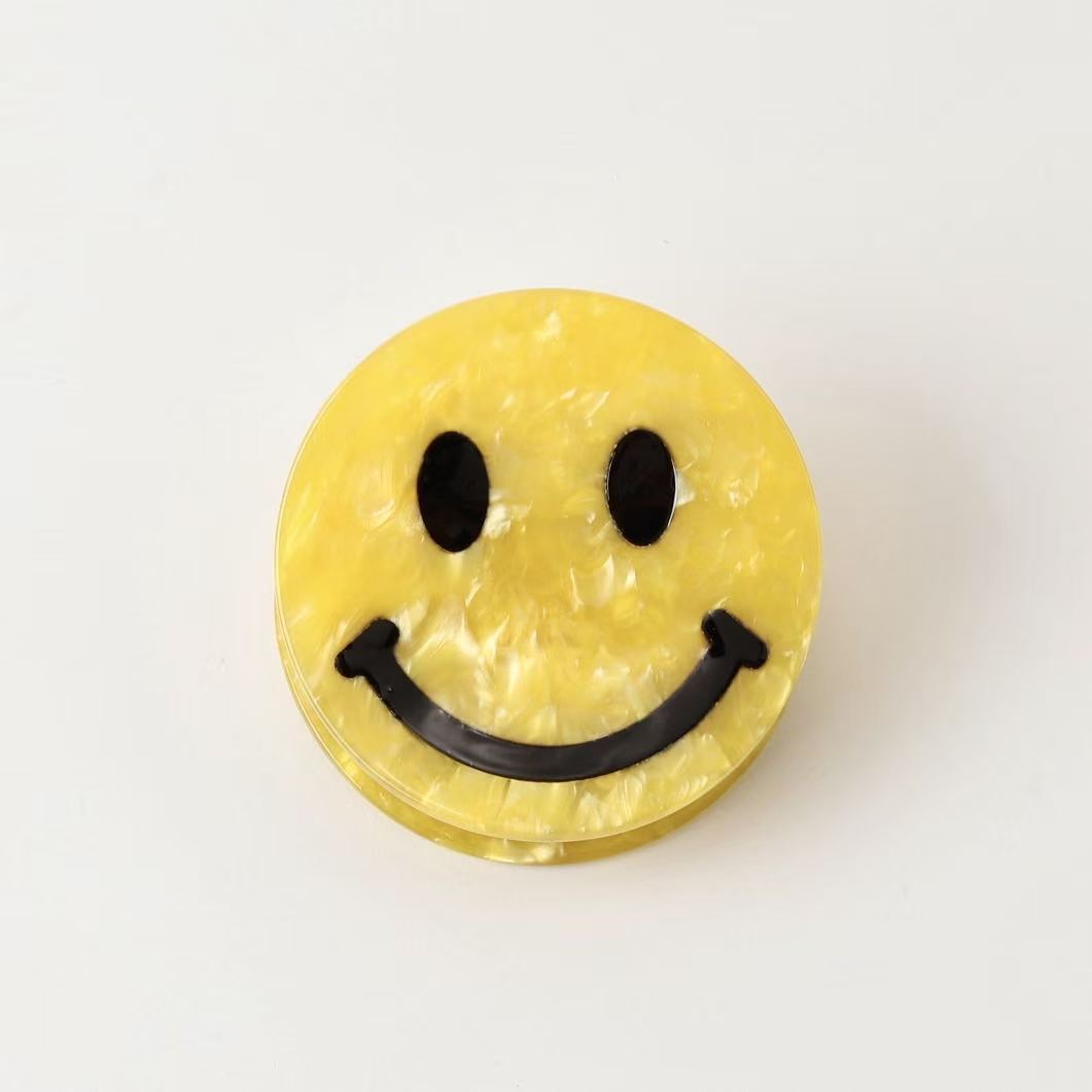 smiley face hair claw