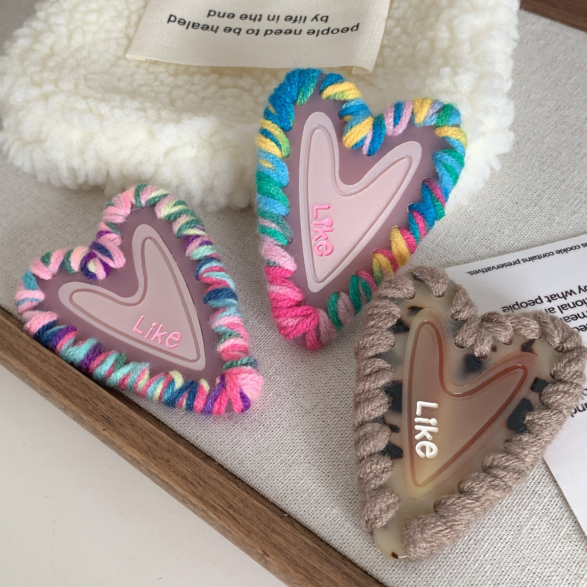 Pentagram top clip high-end star love plush wool hairpin cute girl duck bill hair clip