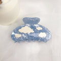 blue sky white cloud spring hair clip