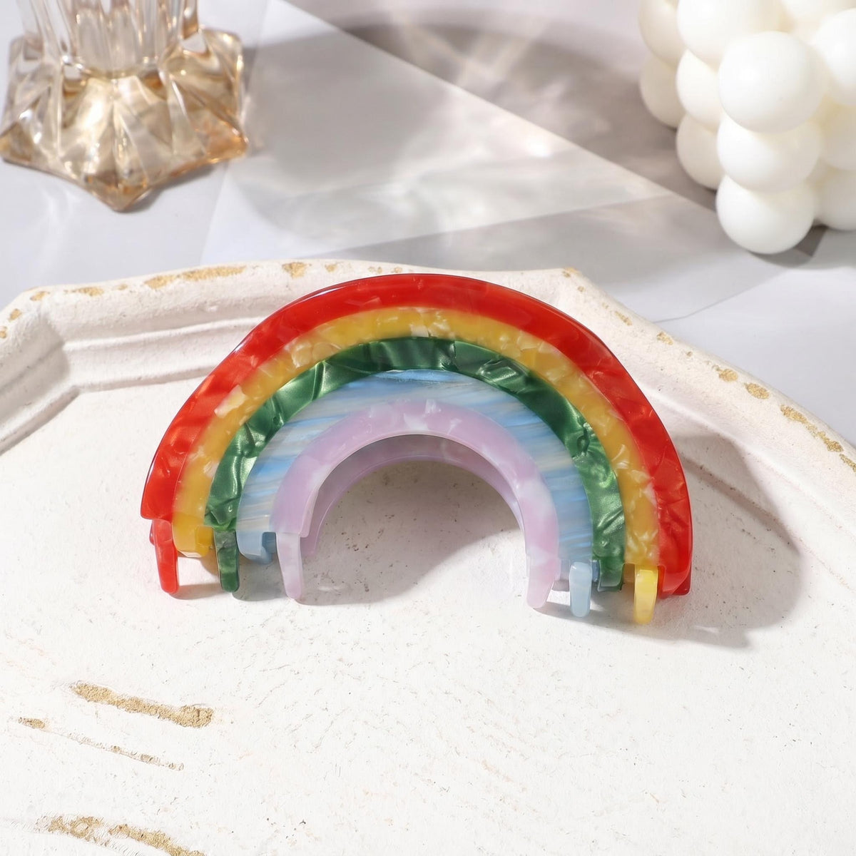Summer rainbow hair claw