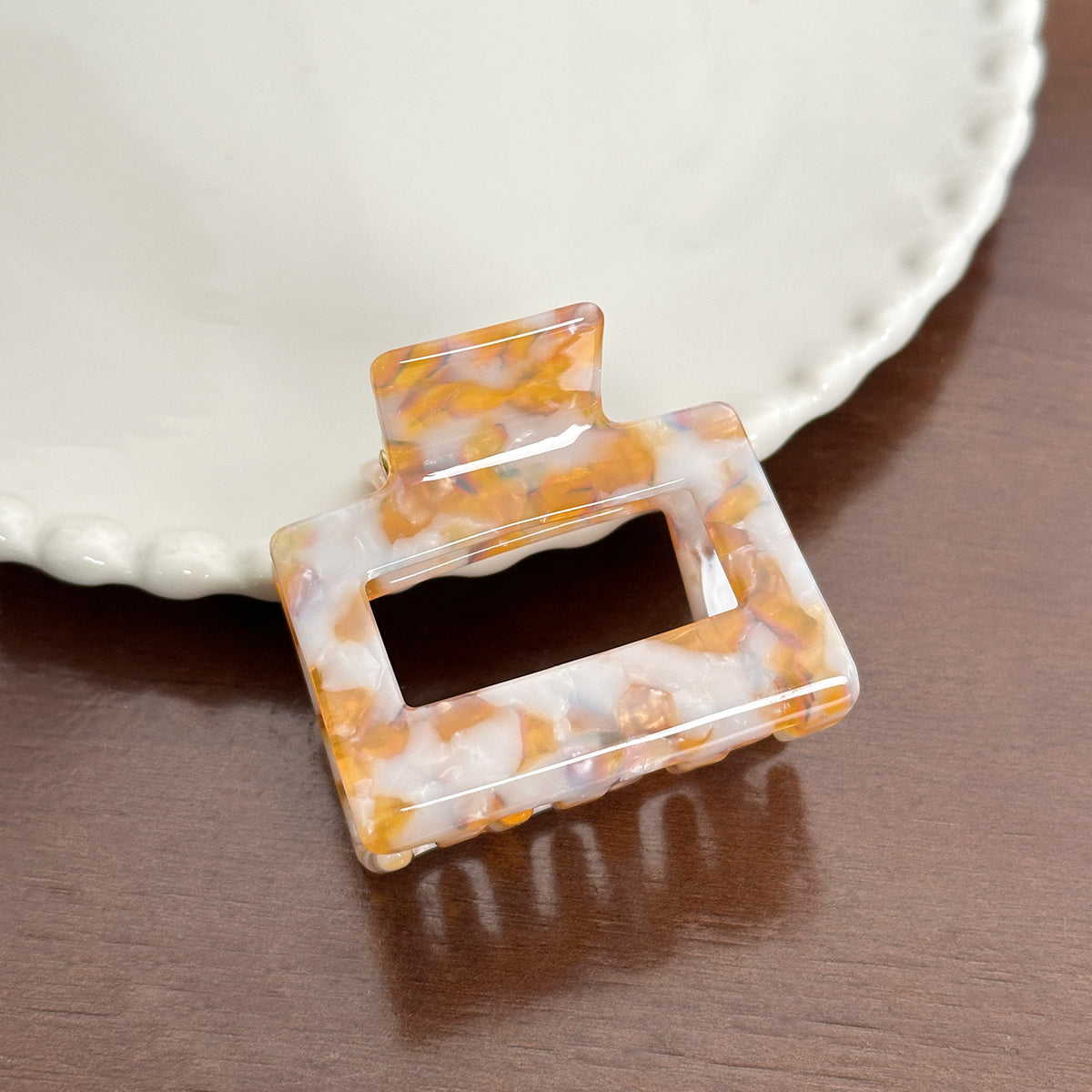 Small square hair claw