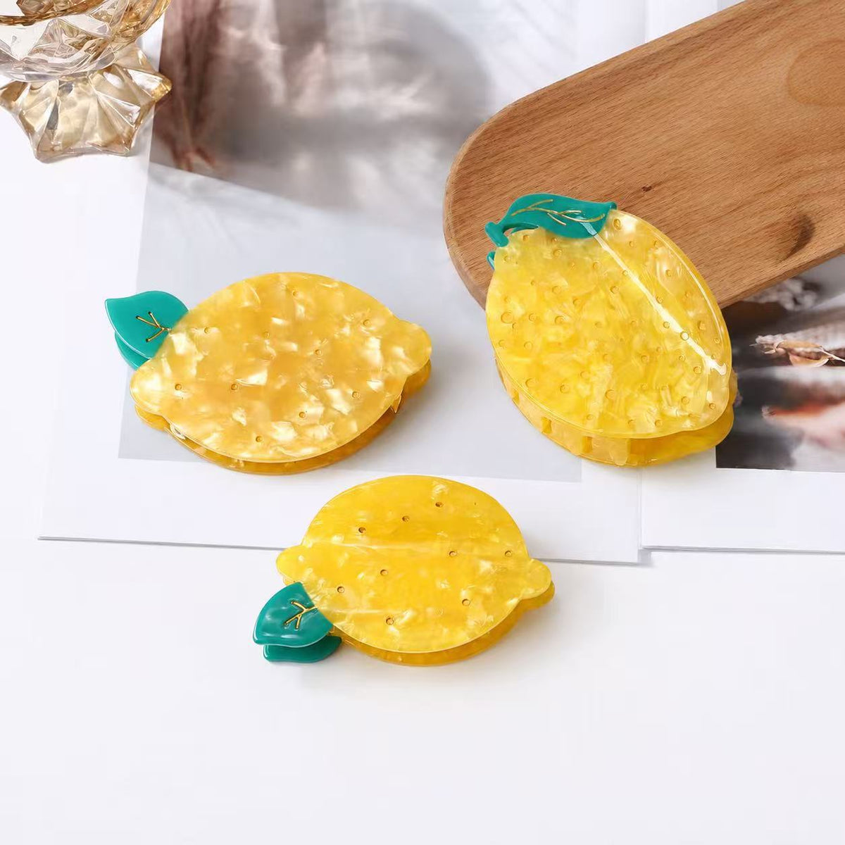 lemon fruit hair claw