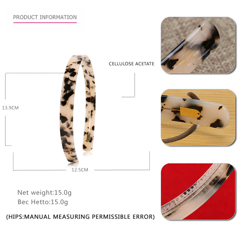 Alexander Simple 1.5cm wide acetic acid plate headband