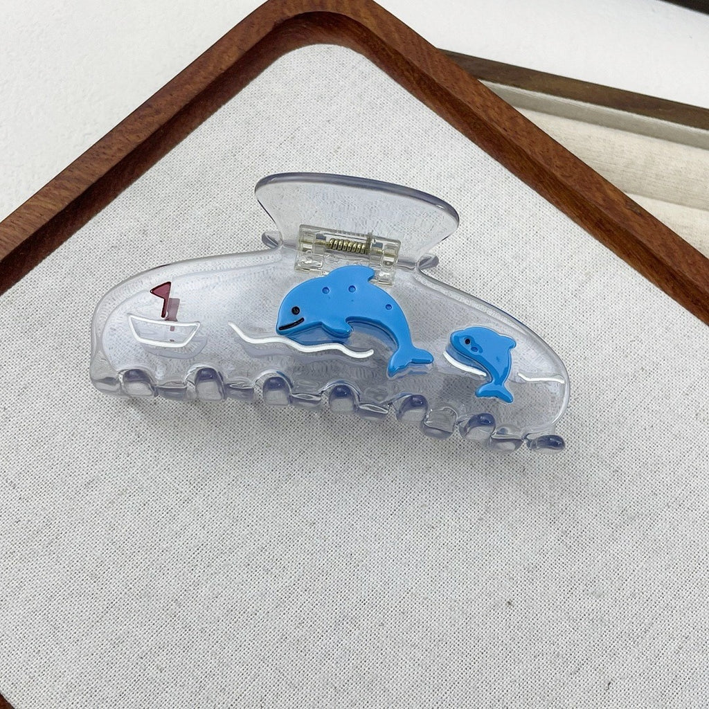 marine series dolphin hair claw