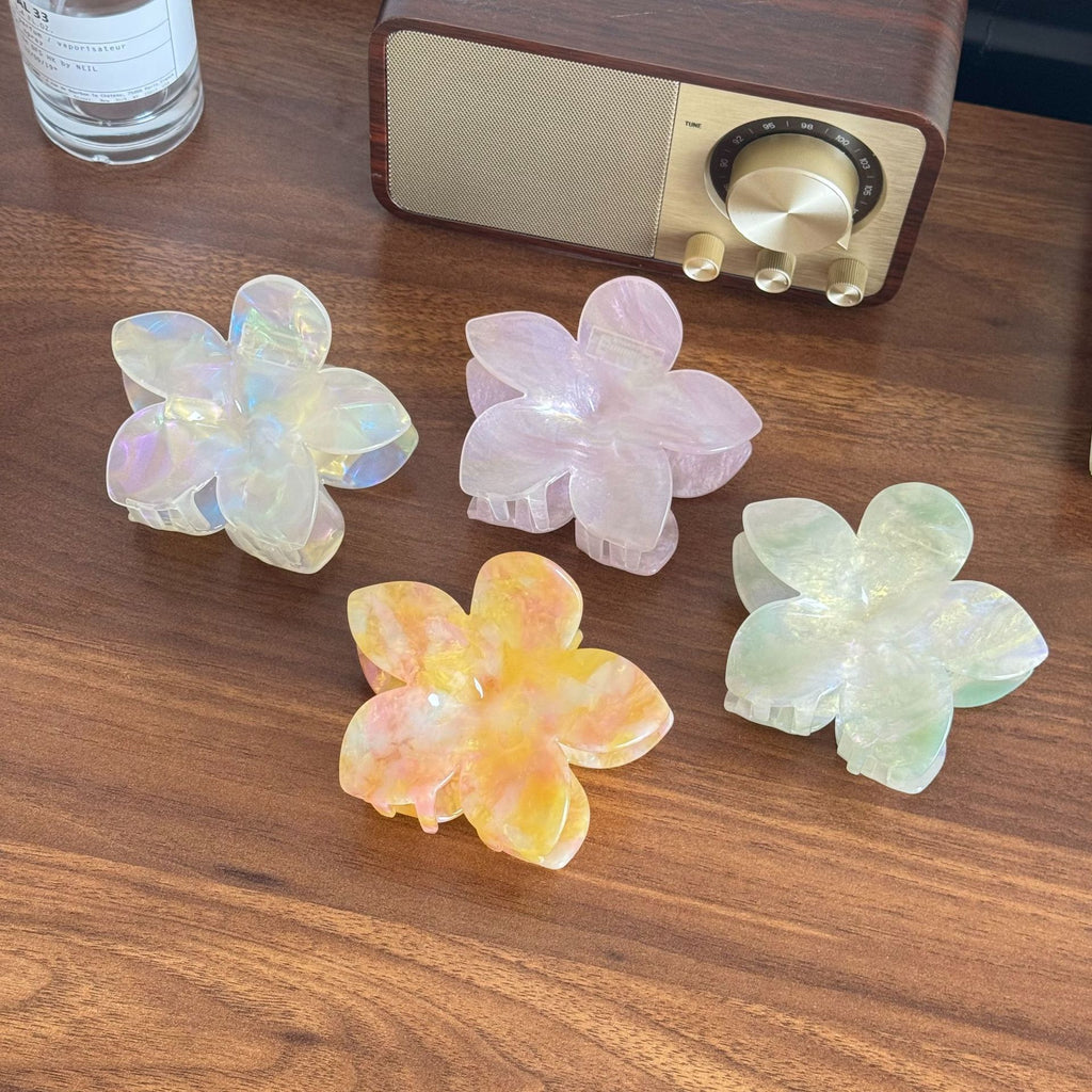 Premium sense colorful egg flower hair claw