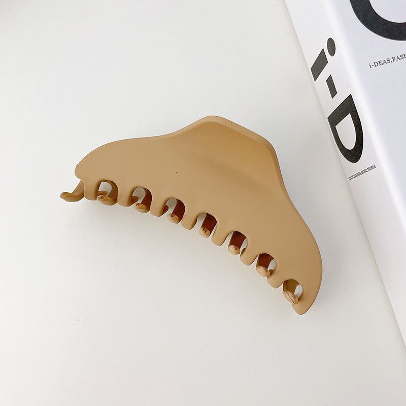 autumn and winter new hair claw resin material solid color clip back head plate hairpin dating