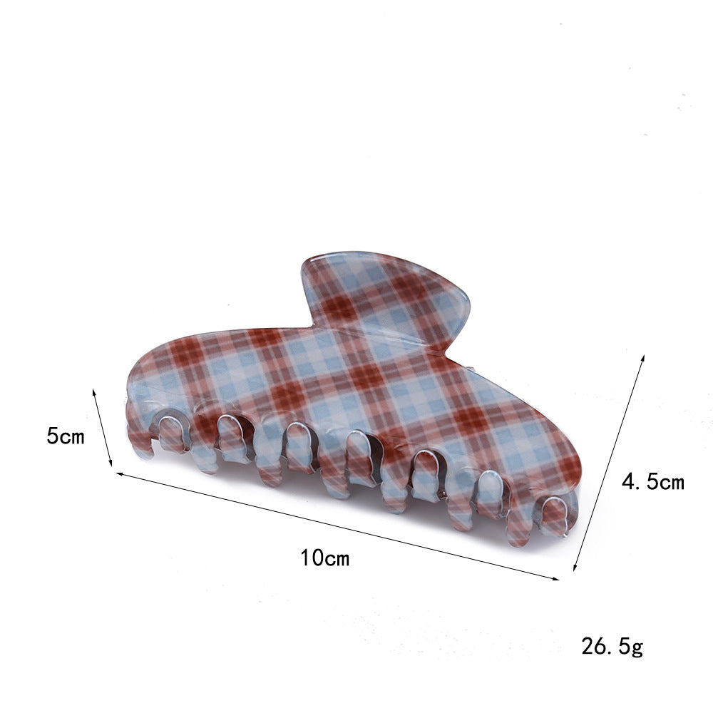Striped plaid hair clip