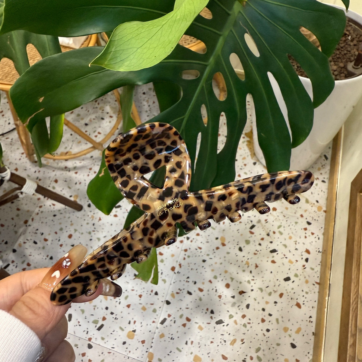 leopard print clothes hanger hair claw