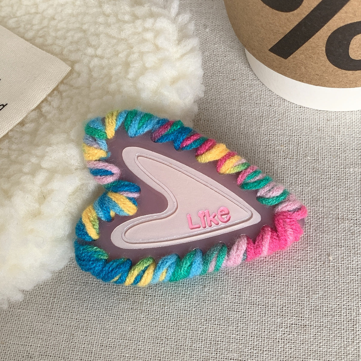 Pentagram top clip high-end star love plush wool hairpin cute girl duck bill hair clip
