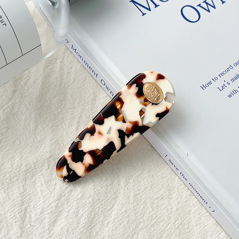 Water Droplet Metal Badge Hair Clip