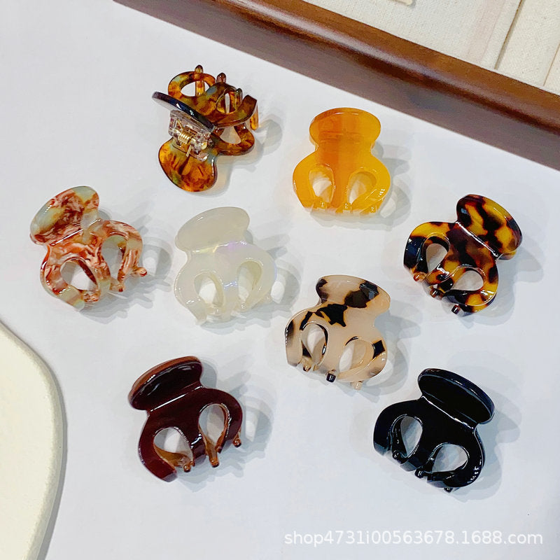 Japanese and Korean super fairy temperament acetic acid grab clip bangs clip high ponytail anti-collapse curved teeth small half hair grab hairpin headgear female
