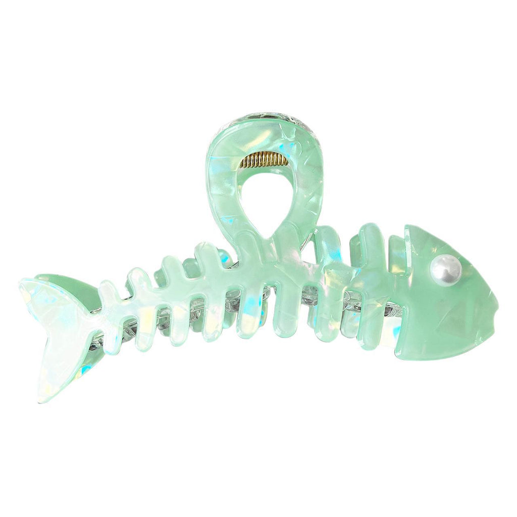 Original imitation acetic acid fish bone grab clip back of head ponytail disc hair creative exquisite shark clip cute princess head hair accessories