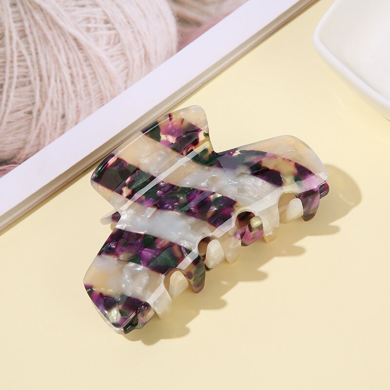 striped splicing Hair Claw