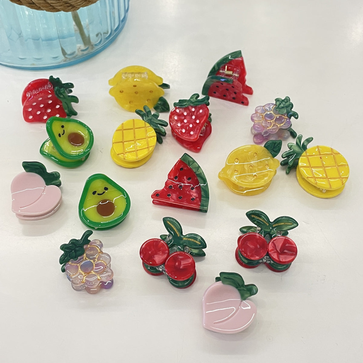 Mini fruit hair clips