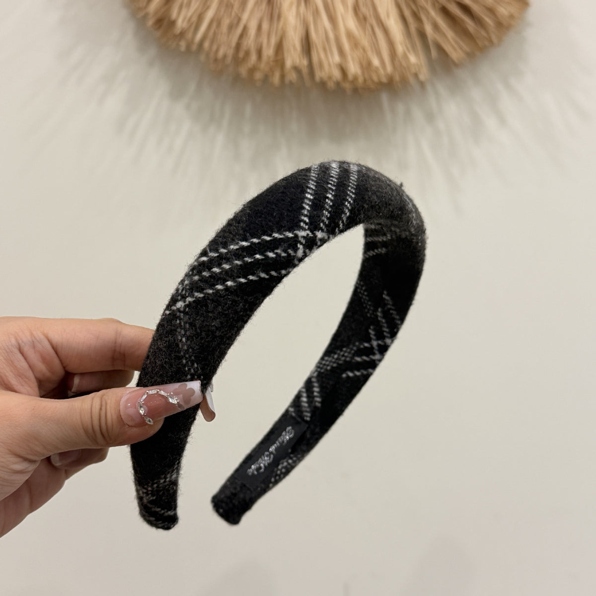 winternew woolen material three grids pattern headband