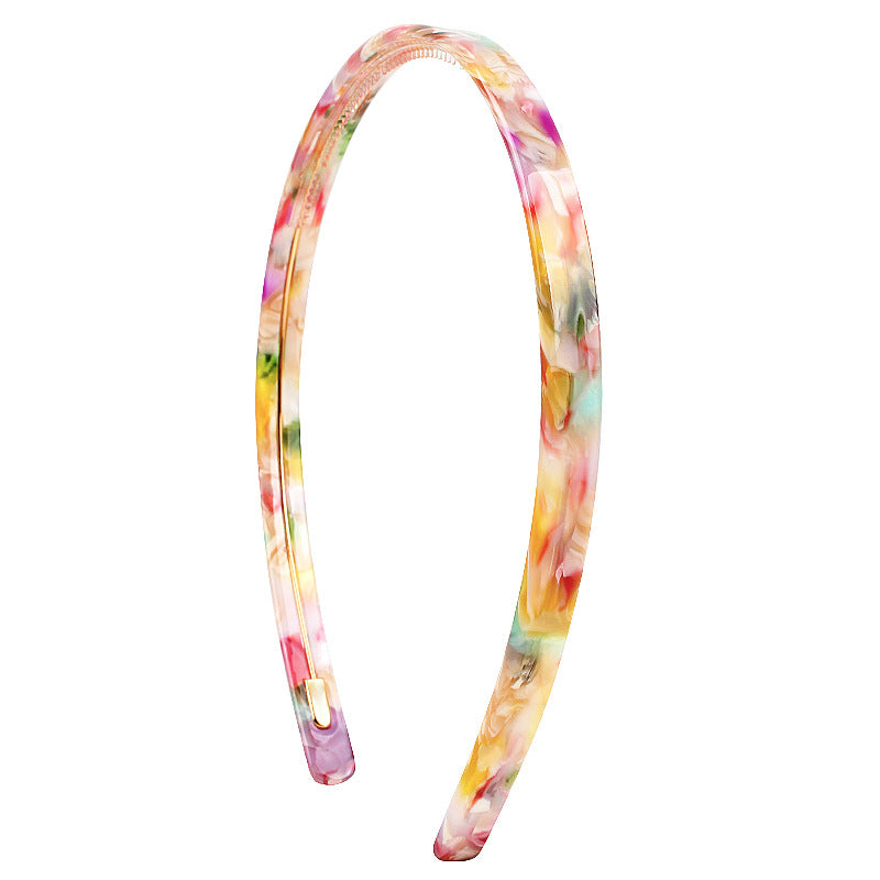 Cross-border simple 1cm narrow acetic acid headband headgear, Alexander hair hole high-end face wash headband