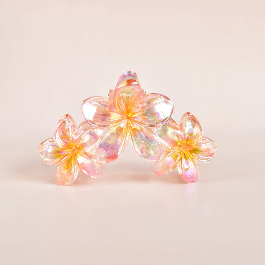 matte flower grab hair claw
